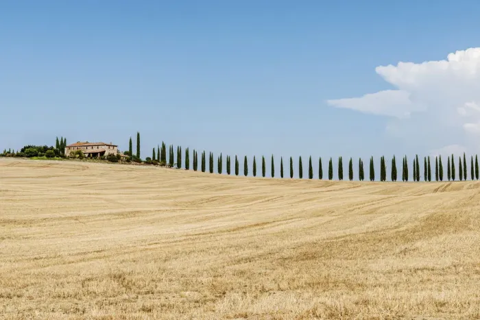 Framed Print : Poggio Covili from the distance in summer, Val d Orcia, Tuscany, Italy Framed Print : Poggio Covili from the distance in summer, Val d Orcia, Tuscany, Italy
