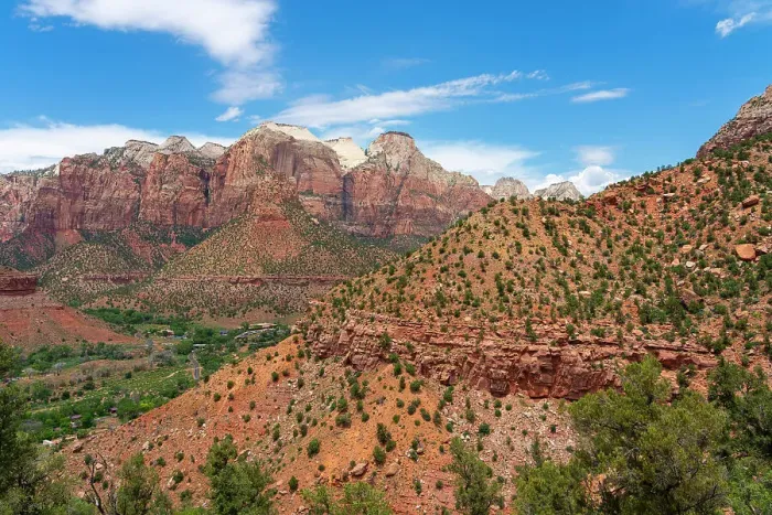 Framed Print : Point Petty mountain and Zion Valley seen from Watchman Trail, Zion National Park, Washington County, Utah, USA Framed Print : Point Petty mountain and Zion Valley seen from Watchman Trail, Zion National Park, Washington County, Utah, USA