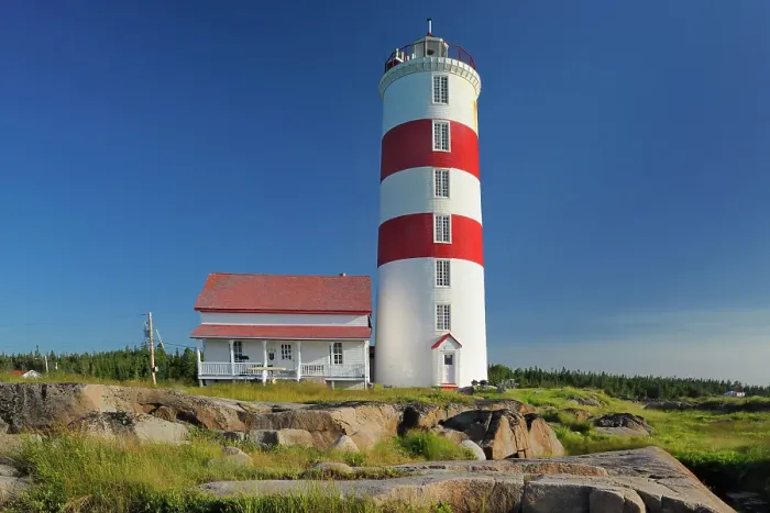 Framed Print : Pointe-des-Monts lighthouse, Municipalite de Baie-Trinite, Quebec, Canada Framed Print : Pointe-des-Monts lighthouse, Municipalite de Baie-Trinite, Quebec, Canada
