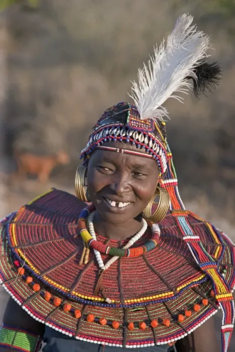 Framed Print : A Pokot woman wearing the traditional beaded ornaments of her tribe which denote her married status Framed Print : A Pokot woman wearing the traditional beaded ornaments of her tribe which denote her married status