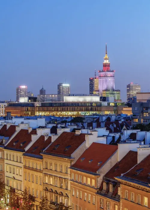 Framed Print : Poland, Masovian Voivodeship, Warsaw, View towards the Palace of Culture and Science