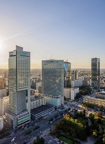 Poland, Masovian Voivodeship, Warsaw City Center Skyscrapers