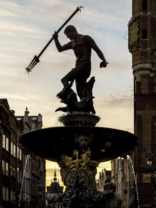 Framed Print : Poland, Pomeranian Voivodeship, Gdansk, Old Town, Neptunes Fountain Framed Print : Poland, Pomeranian Voivodeship, Gdansk, Old Town, Neptunes Fountain
