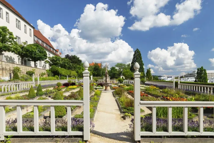 Framed Print : Pomeranzengarten yard at Leonberg Castle, Leonberg, Baden-Wurttemberg, Germany
