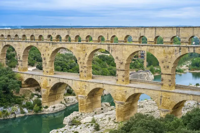 Framed Print : Pont du Gard and the Gard River in early morning, Gard Department, Languedoc-Roussillon Framed Print : Pont du Gard and the Gard River in early morning, Gard Department, Languedoc-Roussillon