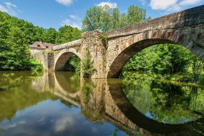 Framed Print : Pont Saint Blaise Reflecting in River Aveyron, Aveyron, Occitanie, France Framed Print : Pont Saint Blaise Reflecting in River Aveyron, Aveyron, Occitanie, France