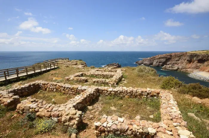 Framed Print : Ponta do Castelo, remains of a small islamic fishing village dating back to the 11th Framed Print : Ponta do Castelo, remains of a small islamic fishing village dating back to the 11th