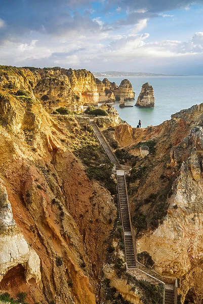 Ponta da Piedade, Lagos, Algarve, Portugal. Iconic cliffs of Praia de Piedade