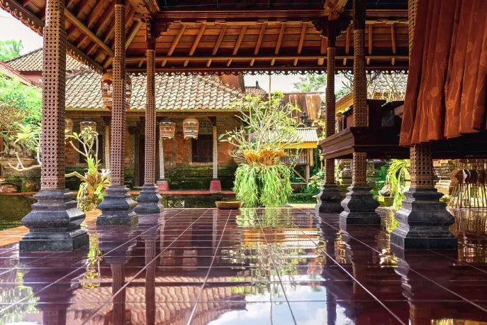 Framed Print : The porch of a traditional house in Ubud, Bali, Indonesia Framed Print : The porch of a traditional house in Ubud, Bali, Indonesia