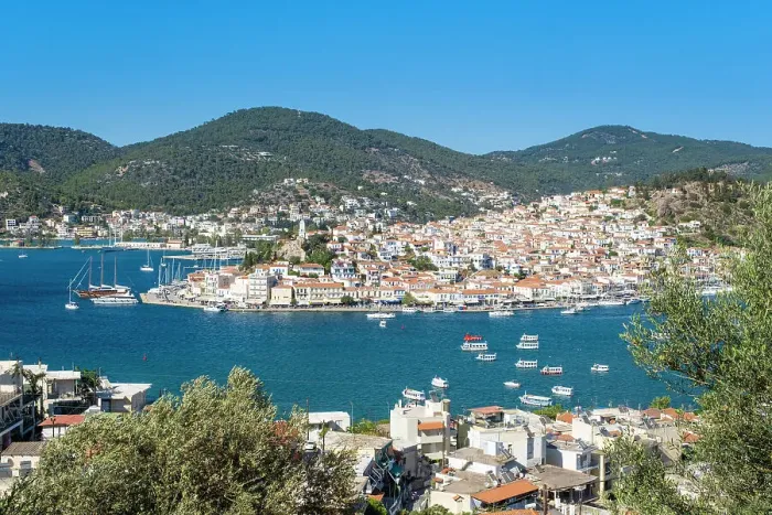 Framed Print : Poros Island from Galatas, Saronic Islands, Greece Framed Print : Poros Island from Galatas, Saronic Islands, Greece