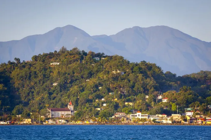 Framed Print : Port Antonio & Blue Mountain Peaks, Portland Parish, Jamaica, Caribbean