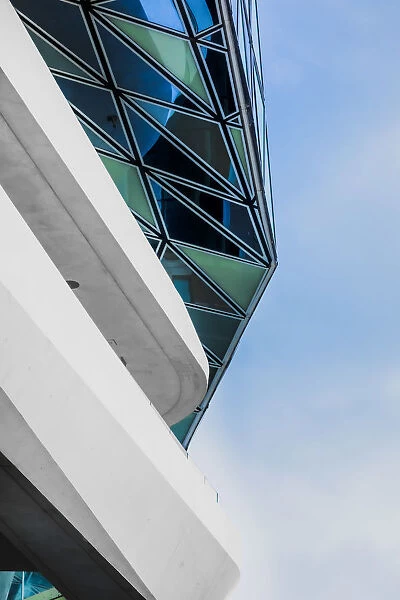 Detail of the Port Authority Building by Zaha Hadid, Kattendijkdok, Antwerp, Belgium