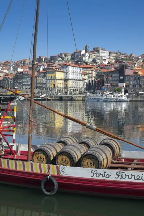 Framed Print : Port carrying Barcos, Porto, Portugal Framed Print : Port carrying Barcos, Porto, Portugal