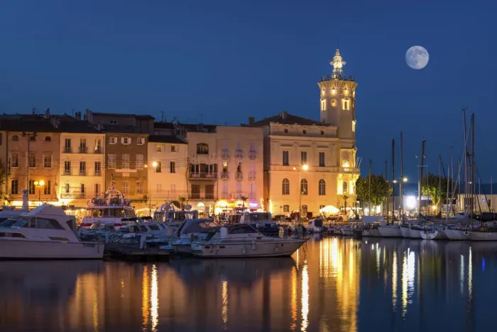 Framed Print : Port of La Ciotat at Night, Cote d Azur, France Framed Print : Port of La Ciotat at Night, Cote d Azur, France