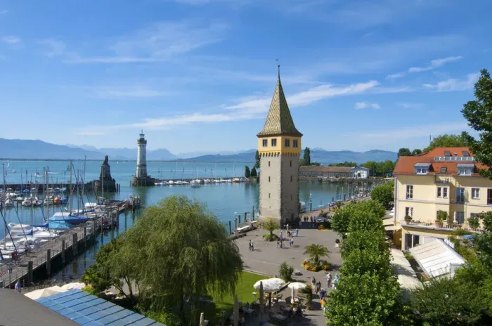 Framed Print : Port of Lindau, Lake Constance, Allgaeu, Bavaria, Germany Framed Print : Port of Lindau, Lake Constance, Allgaeu, Bavaria, Germany