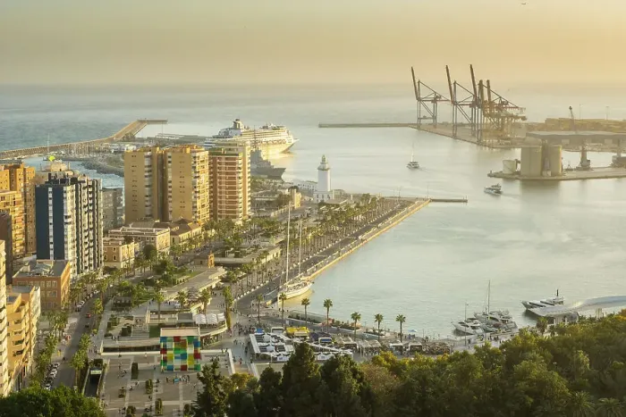 Framed Print : Port of Malaga City, Andalusia, Spain