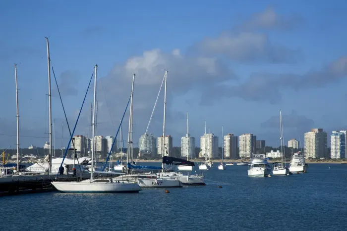 Framed Print : Port and sailing boats, Punta del Este, Uruguay