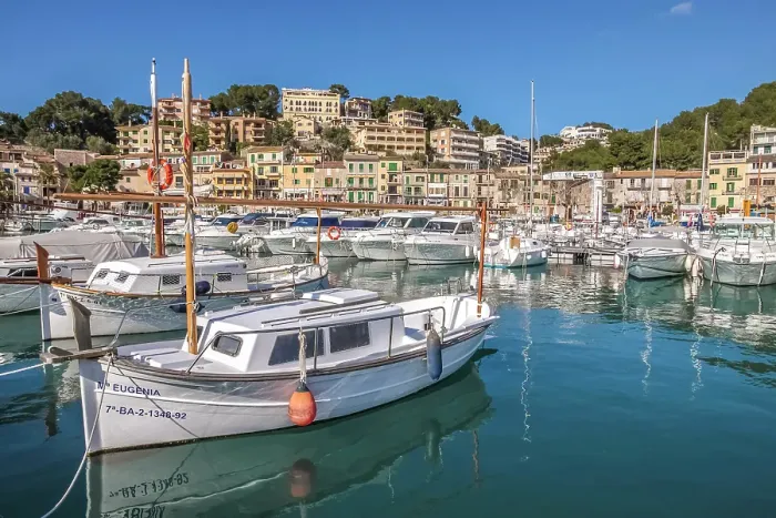 Framed Print : Port of Soller, Mallorca, Balearic Islands, Spain Framed Print : Port of Soller, Mallorca, Balearic Islands, Spain