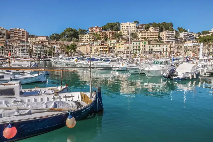Framed Print : Port of Soller, Mallorca, Balearic Islands, Spain Framed Print : Port of Soller, Mallorca, Balearic Islands, Spain