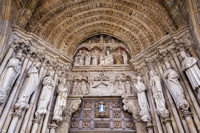 Framed Print : The portal of Tui Cathedral, dating back to the 12th century. Camino de Santiago, Galicia. Spain Framed Print : The portal of Tui Cathedral, dating back to the 12th century. Camino de Santiago, Galicia. Spain
