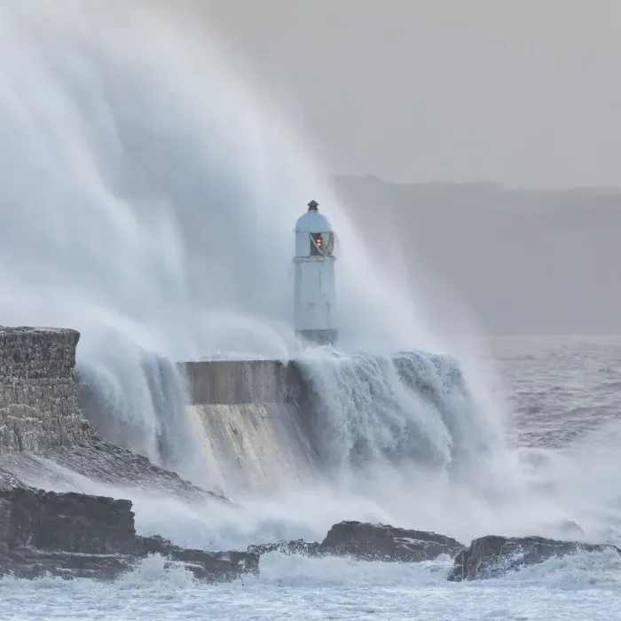 Framed Print : Porthcawl Lighthouse battered by Storm Ciara, Porthcawl, Mid Glamorgan, Wales Framed Print : Porthcawl Lighthouse battered by Storm Ciara, Porthcawl, Mid Glamorgan, Wales