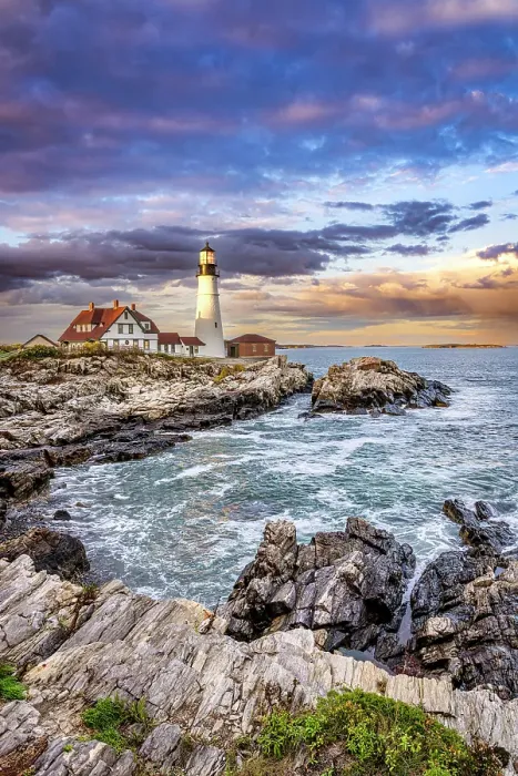 Framed Print : Portland Head Lighthouse, Cape Elizabeth, Sunset Portland Maine, New England, USA Framed Print : Portland Head Lighthouse, Cape Elizabeth, Sunset Portland Maine, New England, USA