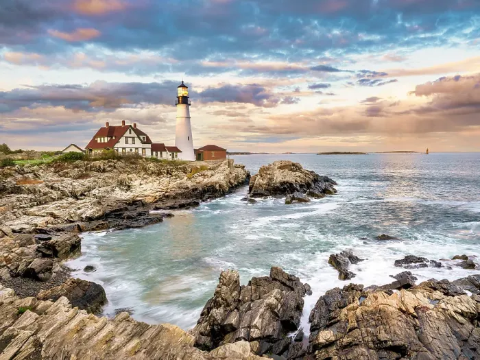 Framed Print : Portland Head Lighthouse, Cape Elizabeth, Sunset Portland Maine, New England, USA Framed Print : Portland Head Lighthouse, Cape Elizabeth, Sunset Portland Maine, New England, USA