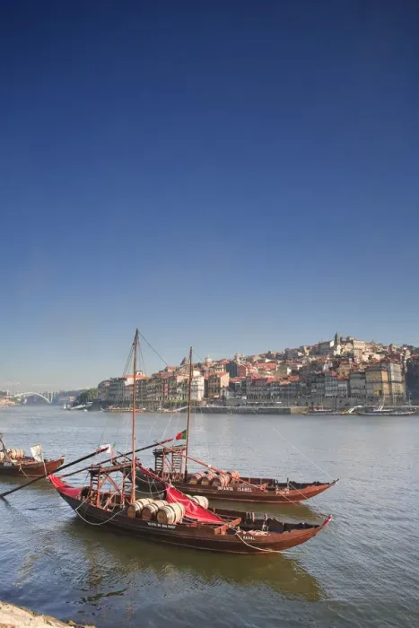 Framed Print : Porto Wine Carrying Barcos (Barges), River Douro and city skyline, Porto (UNESCO World Framed Print : Porto Wine Carrying Barcos (Barges), River Douro and city skyline, Porto (UNESCO World