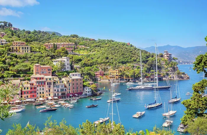 Framed Print : Portofino harbour, top view, Portofino, Liguria, Italy Framed Print : Portofino harbour, top view, Portofino, Liguria, Italy