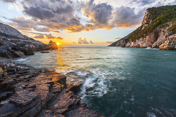 Portovenere Cliffs at sunset, La Spezia, Liguria, Italy