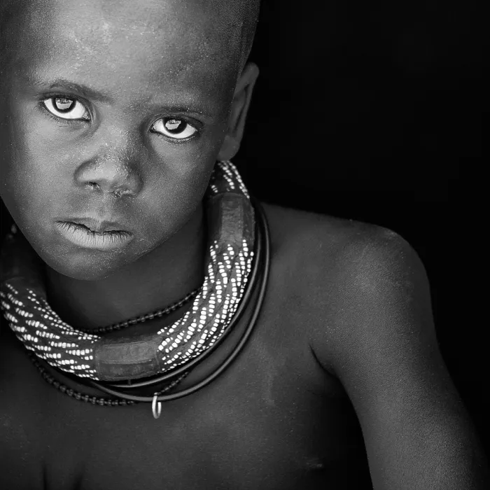 Framed Print : Portrait of a young Himba boy, Kaokoland, Namibia, Africa