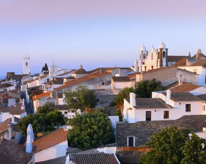 Framed Print : Portugal, Alentejo, Monsaraz, overview at dusk Framed Print : Portugal, Alentejo, Monsaraz, overview at dusk