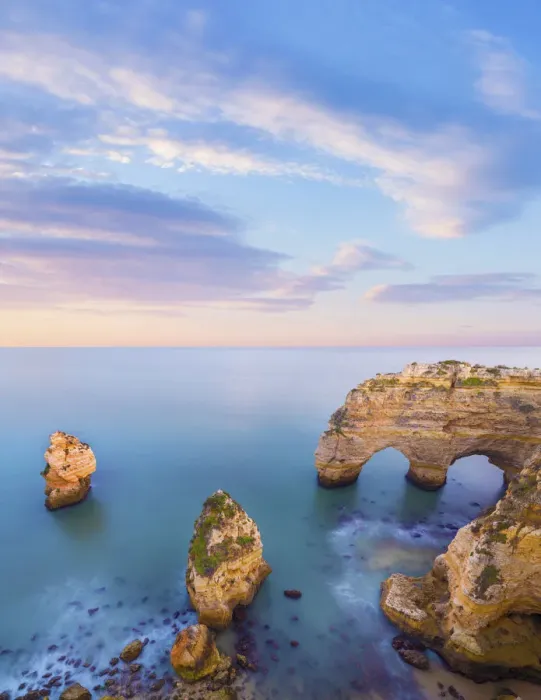 Framed Print : Portugal, Algarve, Caramujeira, Praia de Marinha, double sea arch Framed Print : Portugal, Algarve, Caramujeira, Praia de Marinha, double sea arch