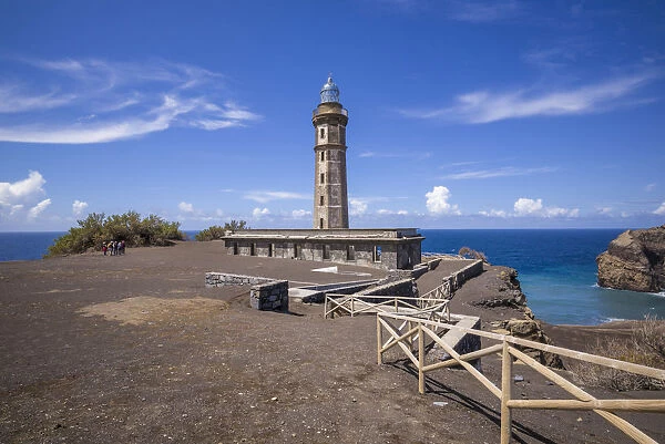 Portugal, Azores, Faial Island, Capelinhos, Capelinhos Volcanic Eruption Site, lighthouse
