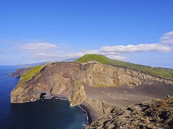 Portugal, Azores, Faial, Ponta dos Capelinhos, View of the Capelinhos Volcano