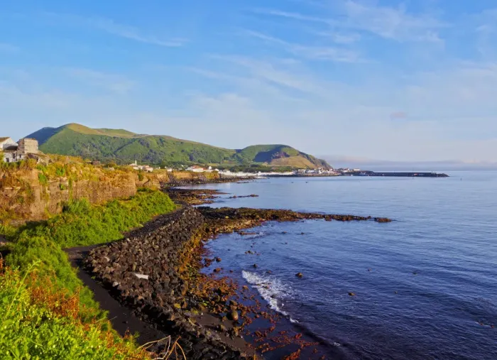 Framed Print : Portugal, Azores, Graciosa, Sao Mateus da Praia, View of the coast near Praia during Framed Print : Portugal, Azores, Graciosa, Sao Mateus da Praia, View of the coast near Praia during