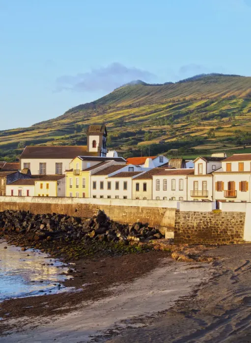 Framed Print : Portugal, Azores, Graciosa, Sao Mateus da Praia, Townscape of Praia in the early morning Framed Print : Portugal, Azores, Graciosa, Sao Mateus da Praia, Townscape of Praia in the early morning