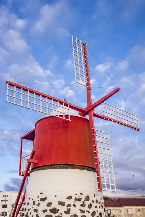 Framed Print : Portugal, Azores, Pico Island, Madalena, traditional windmill Framed Print : Portugal, Azores, Pico Island, Madalena, traditional windmill