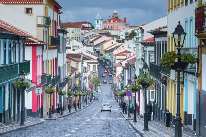Framed Print : Portugal, Azores, Terceira Island, Angra do Heroismo, Rua da Se street