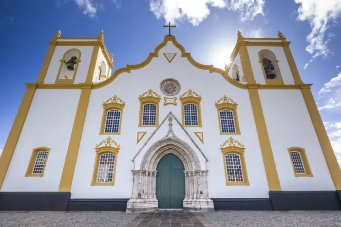 Framed Print : Portugal, Azores, Terceira Island, Praia da Vitoria, Igreja Matriz church