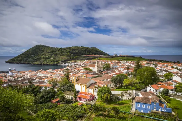 Framed Print : Portugal, Azores, Terceira Island, Angra do Heroismo from Alto da Memoria park Framed Print : Portugal, Azores, Terceira Island, Angra do Heroismo from Alto da Memoria park