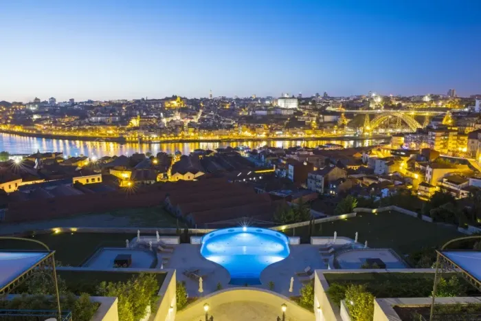 Framed Print : Portugal, Douro Litoral, Porto. Dusk view towards the old town of Porto and the Ribeira Framed Print : Portugal, Douro Litoral, Porto. Dusk view towards the old town of Porto and the Ribeira