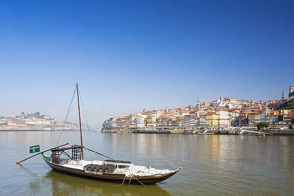 Portugal, Douro Litoral, Porto. The view across the Douro River to the UNESCO listed
