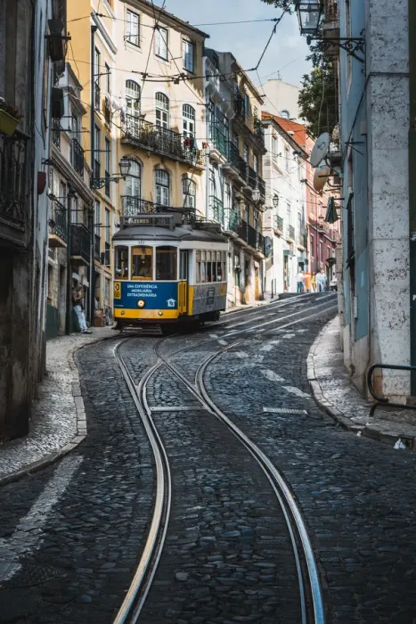 Framed Print : Portugal, Lisbon. The famous touristy line 28 of the Lisbon tramway in Alafama district Framed Print : Portugal, Lisbon. The famous touristy line 28 of the Lisbon tramway in Alafama district
