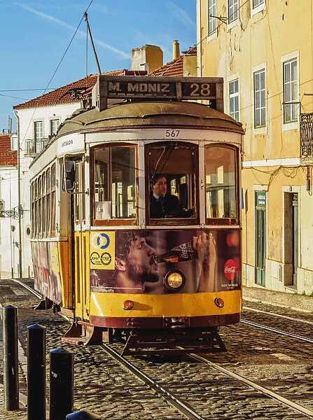 Portugal, Lisbon, Tram number 28 in Alfama
