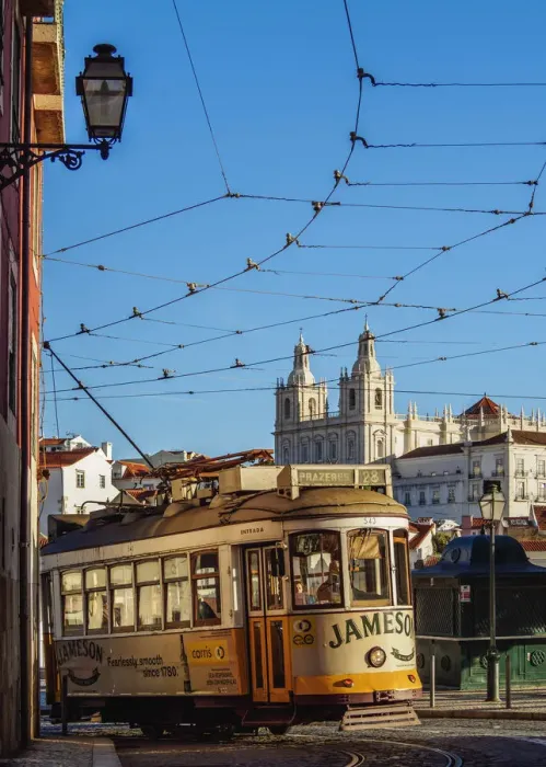 Framed Print : Portugal, Lisbon, Tram number 28 in Alfama Framed Print : Portugal, Lisbon, Tram number 28 in Alfama