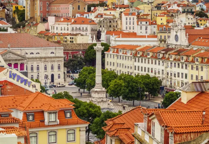 Framed Print : Portugal, Lisbon, View towards the Pedro IV Square Framed Print : Portugal, Lisbon, View towards the Pedro IV Square