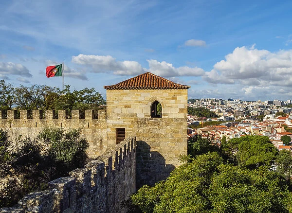Portugal, Lisbon, View of the Sao Jorge Castle