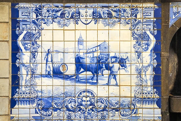 Portugal, Madeira, Funchal, 1867 fountain tiles