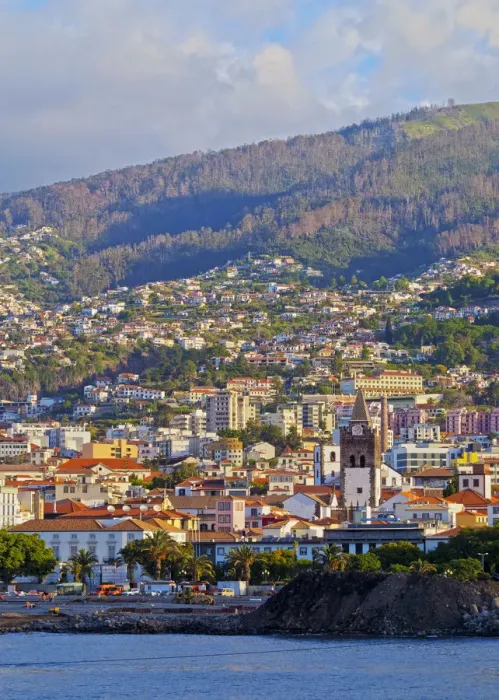 Framed Print : Portugal, Madeira, Funchal, Cityscape of Funchal viewed from the sea Framed Print : Portugal, Madeira, Funchal, Cityscape of Funchal viewed from the sea